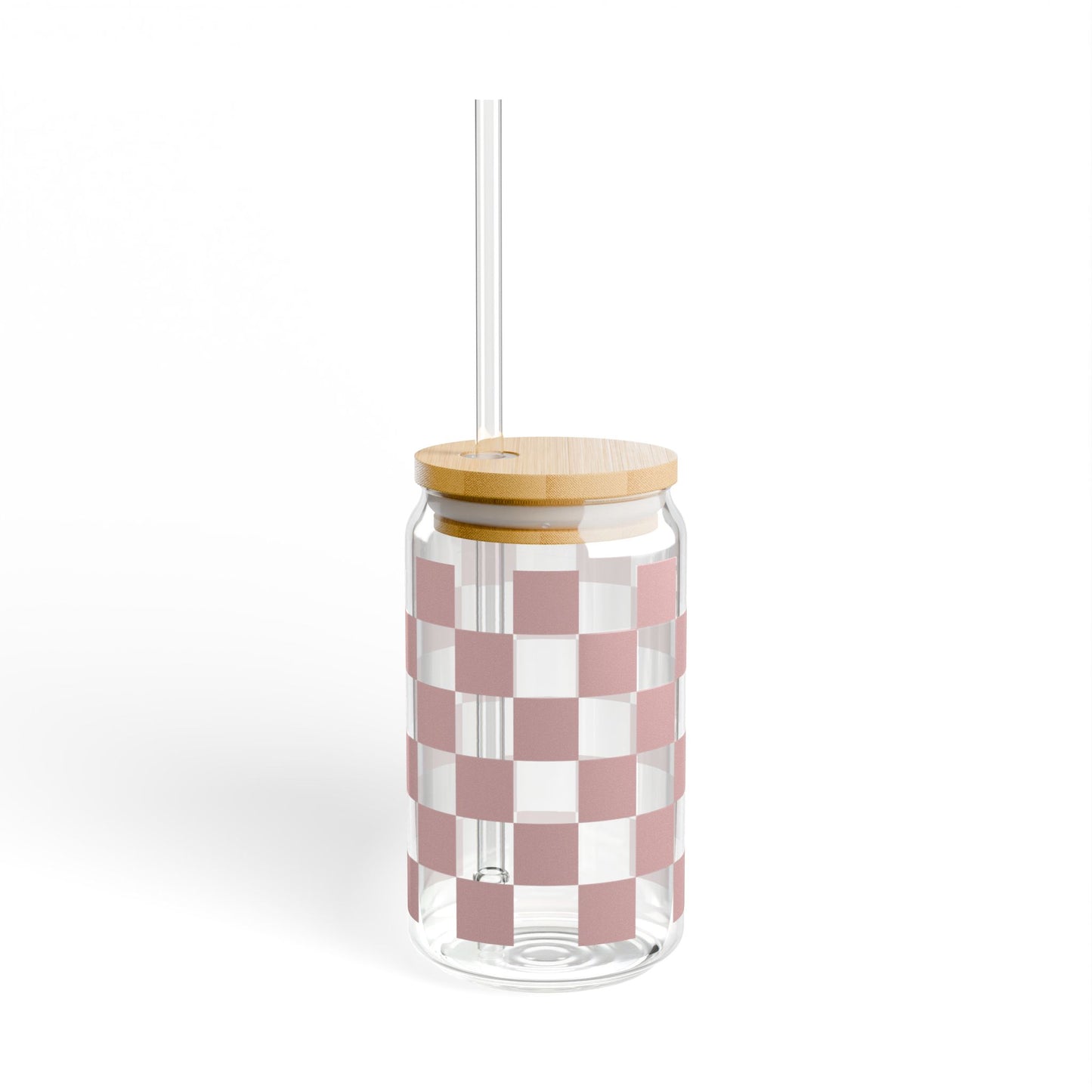 Checkered Cavern Pink Glass Cup