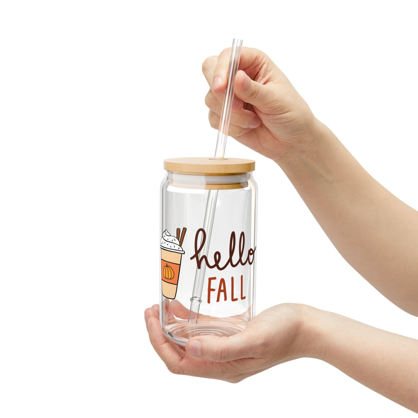 Hello Fall Glass Cup