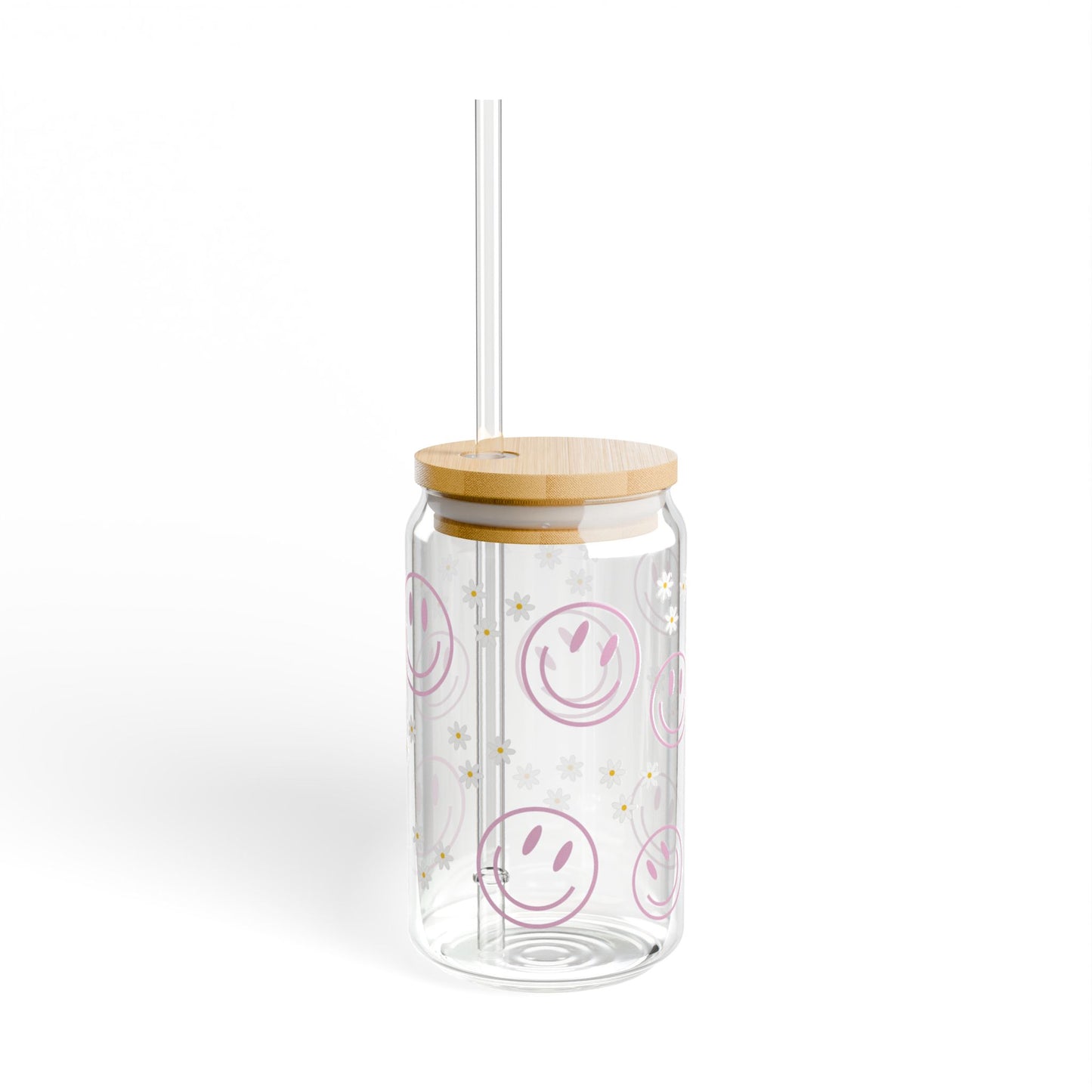 Smiley Daisy Glass Cup