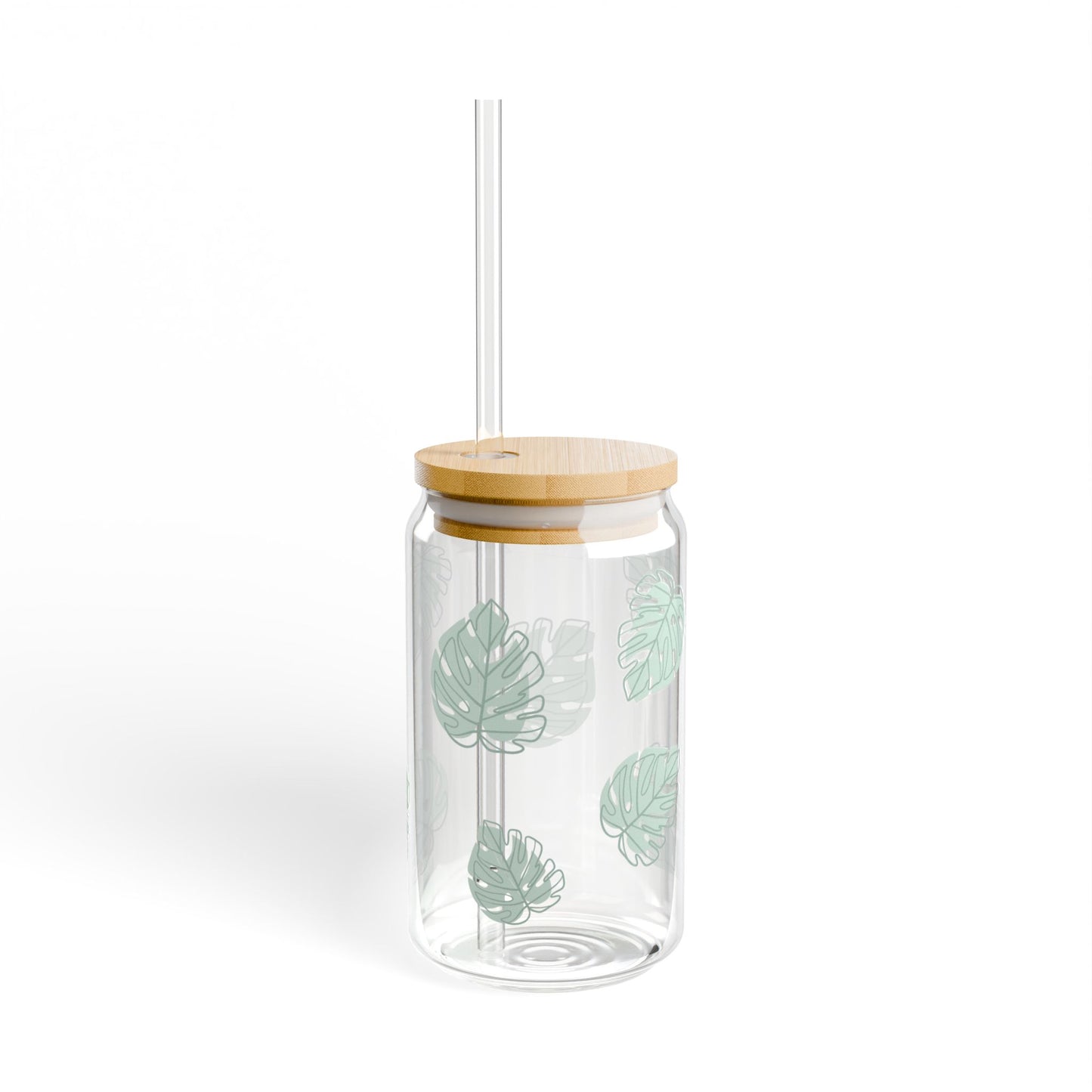 Palm Leaf Glass Cup