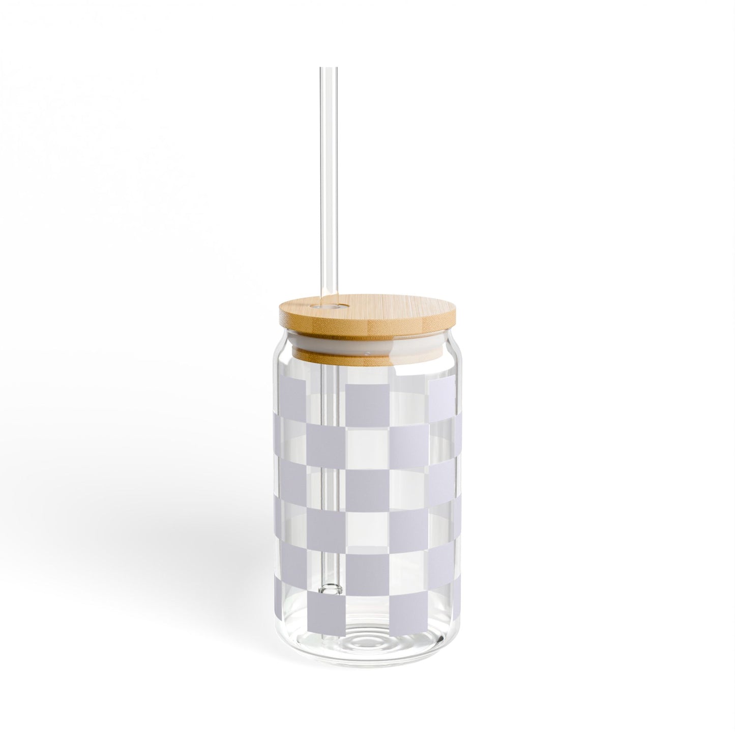 Checkered Lavender Glass Cup