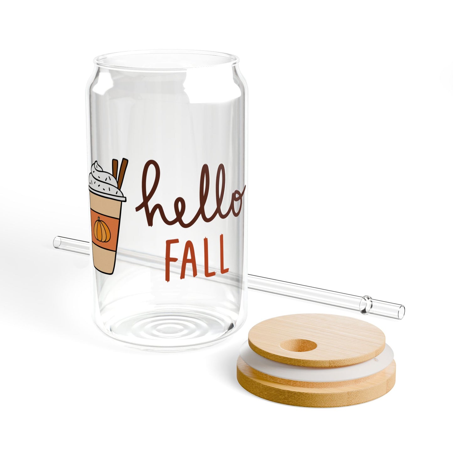 Hello Fall Glass Cup