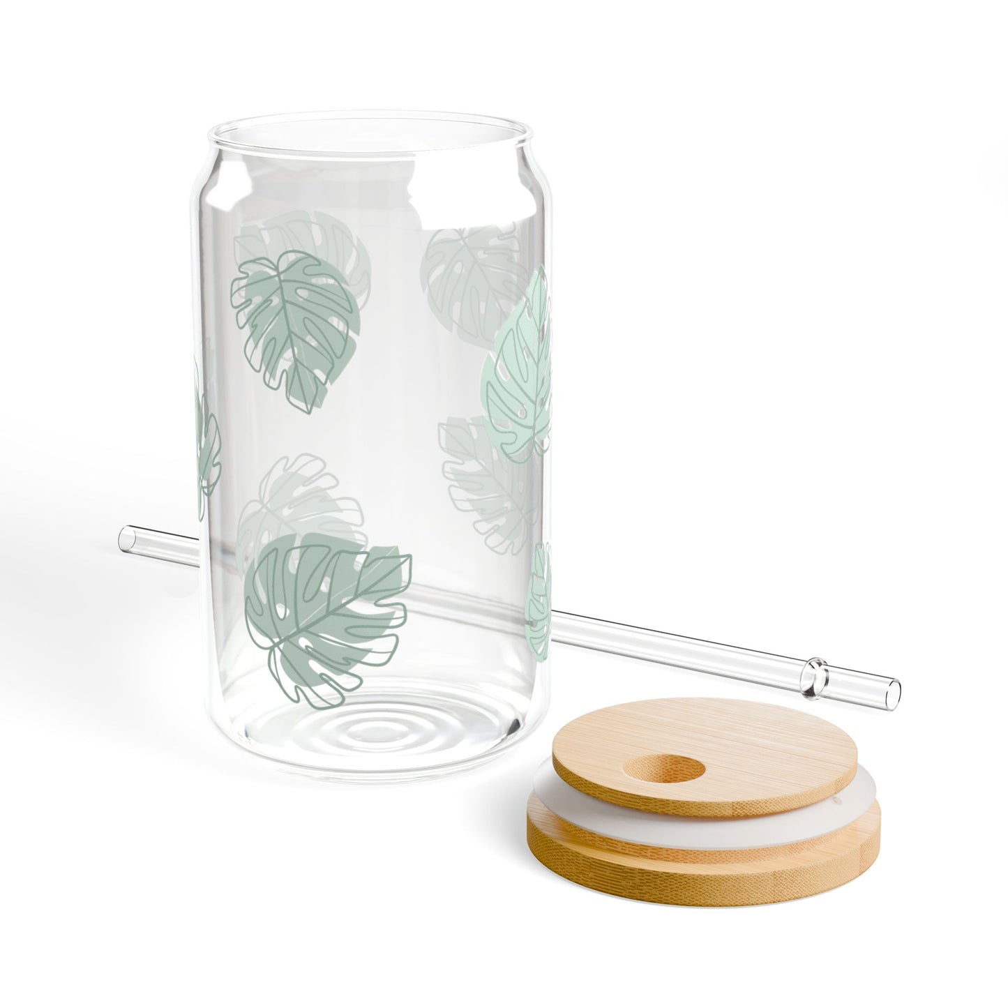 Palm Leaf Glass Cup