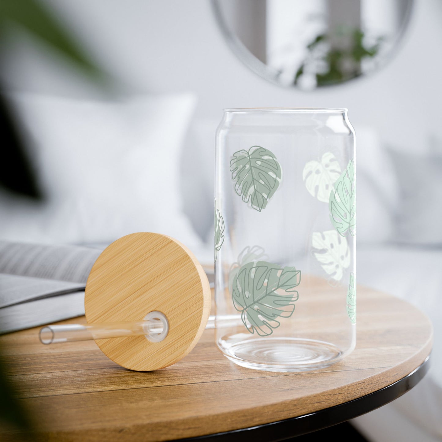 Palm Leaf Glass Cup