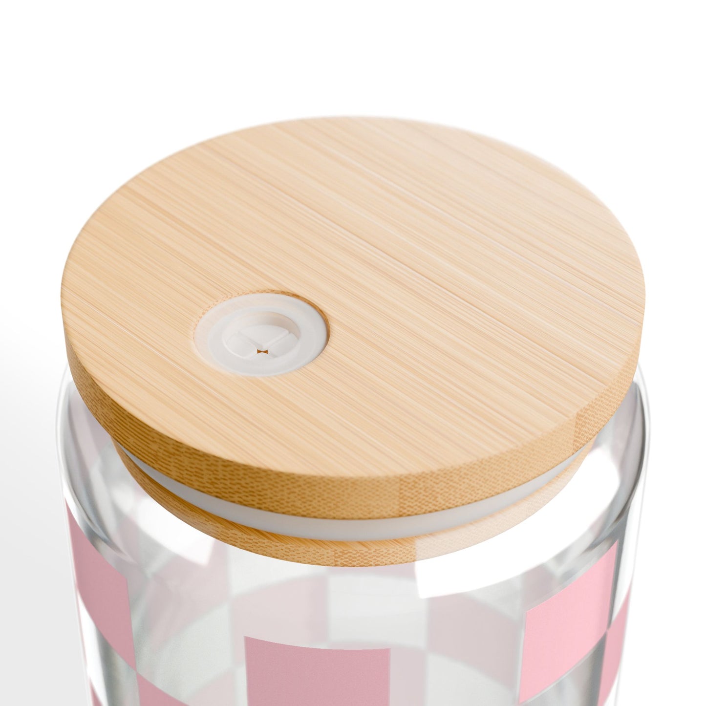 Checkered Pink Glass Cup