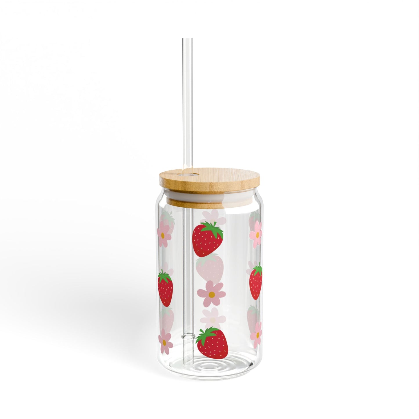 Strawberry Flower Glass Cup