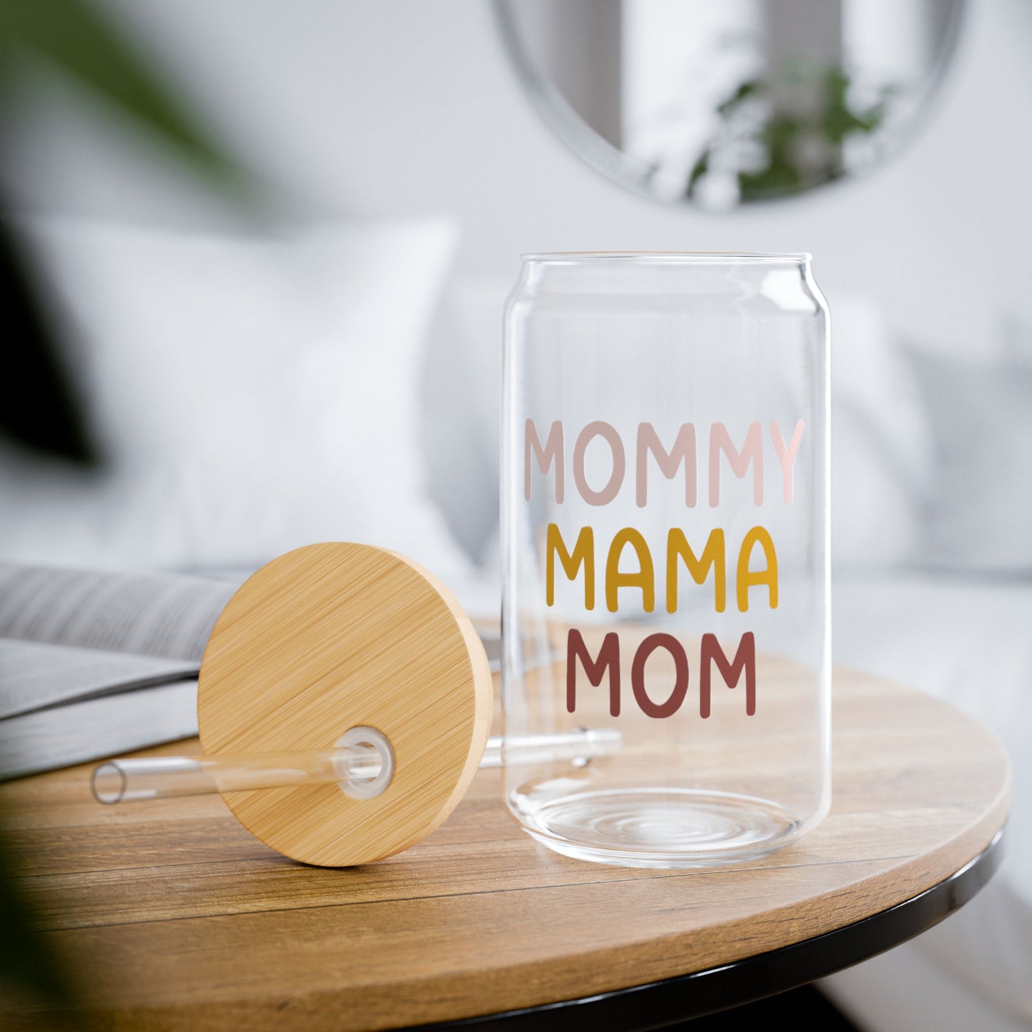 Mommy, Mama, Mom Glass Cup