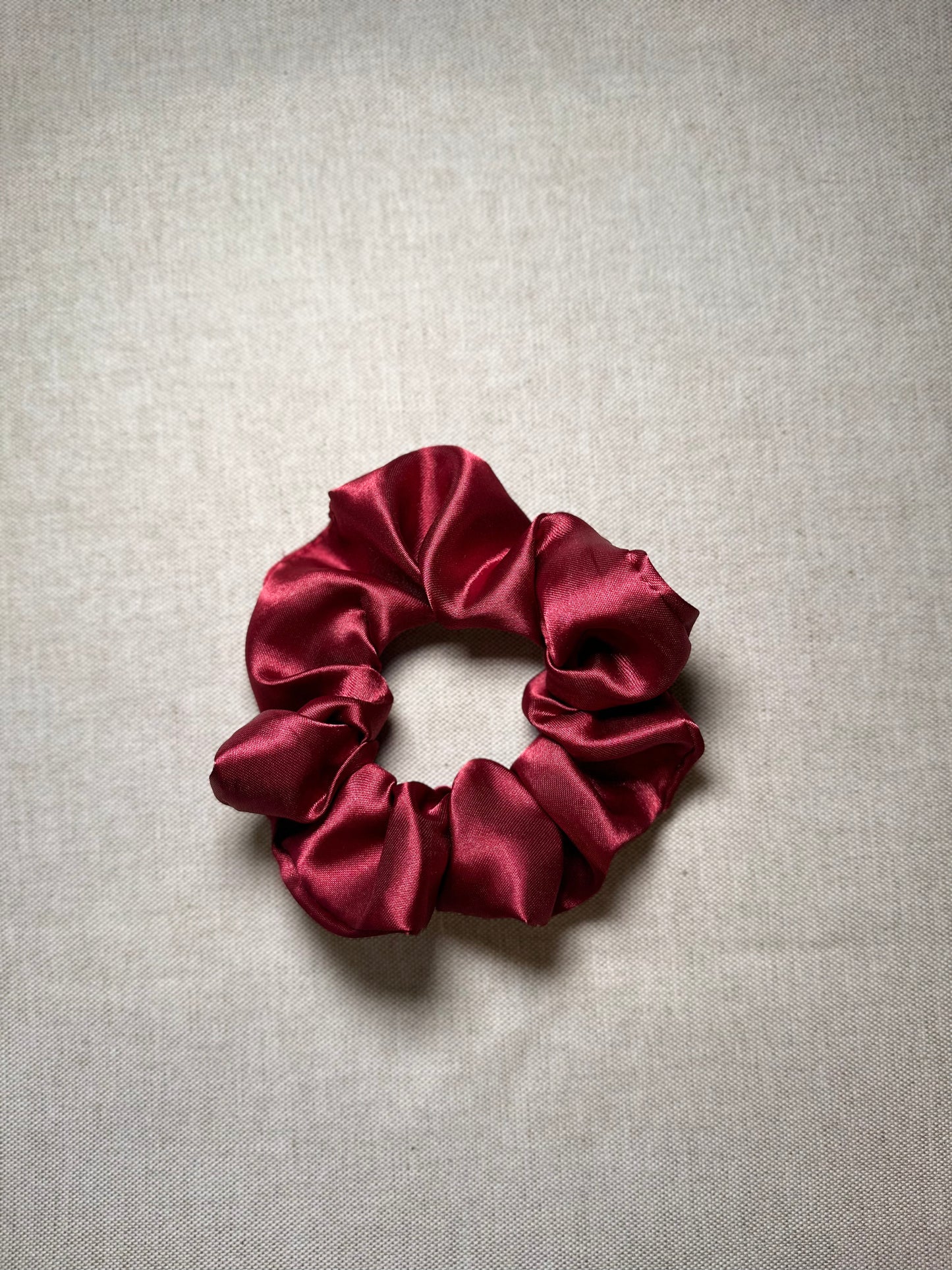 Burgundy Satin Scrunchie